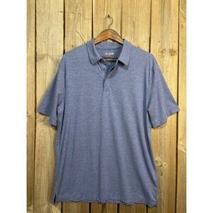 01.ALGO Performance Polo Shirt Mens XL Blue Heather Quick Dry UPF 40 MGK10043-TA